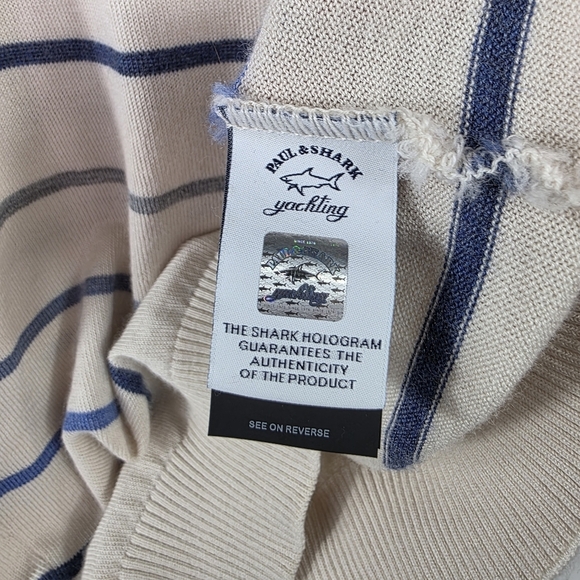 Paul & Shark merino wool Stripes quarter zip pullover - Picture 7 of 12